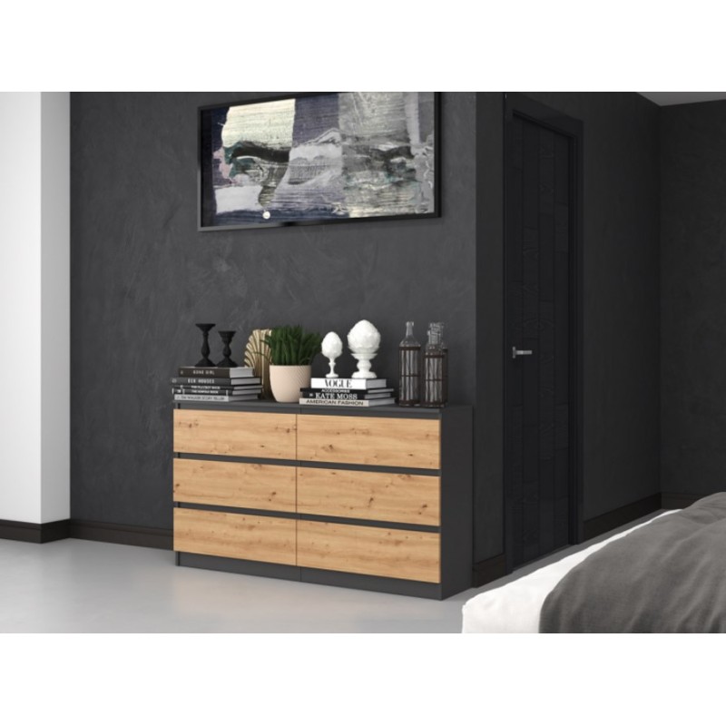Topeshop M6 140 ANT/ART KPL chest of drawers Topeshop M6 140 ANT/ART KPL chest of drawers