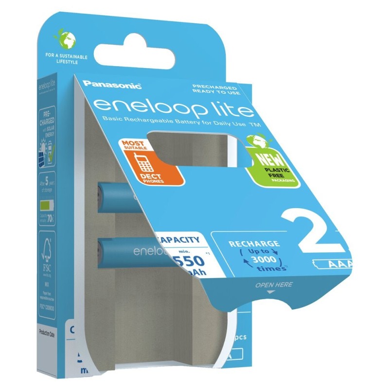 PANASONIC ENELOOP LITE AAA 550mAh 2 szt PANASONIC ENELOOP LITE AAA 550mAh 2 szt