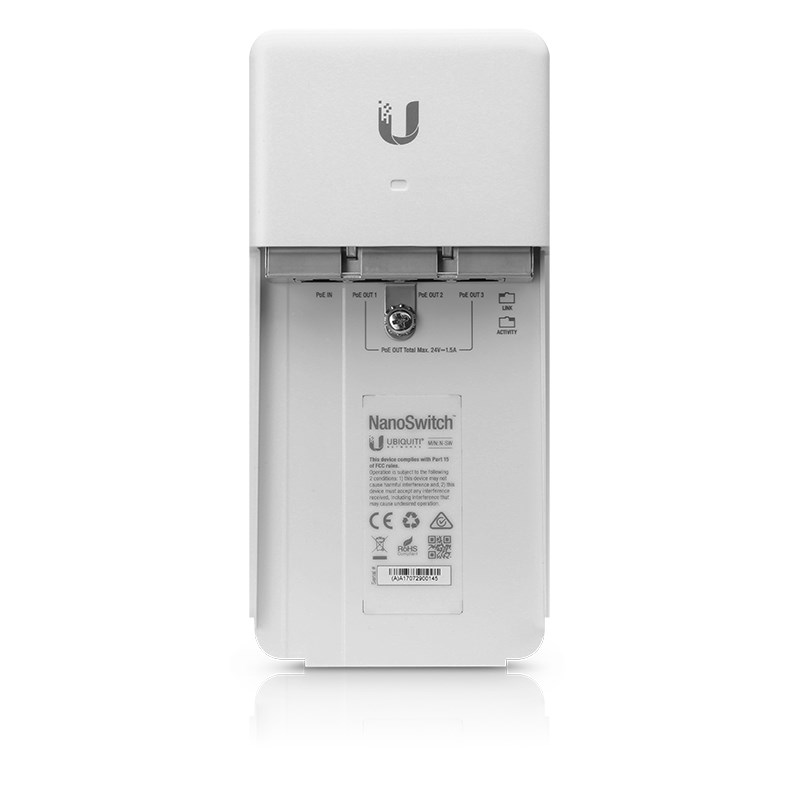 Ubiquiti NanoSwitch Gigabit Ethernet (10/100/1000) Power over Ethernet (PoE) White Ubiquiti NanoSwitch Gigabit Ethernet (10/100/1000) Power over Ethernet (PoE) White
