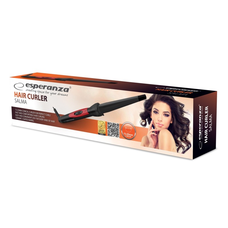 Esperanza SALMA Curling iron Warm Black, Red 1.7 m Esperanza SALMA Curling iron Warm Black, Red 1.7 m
