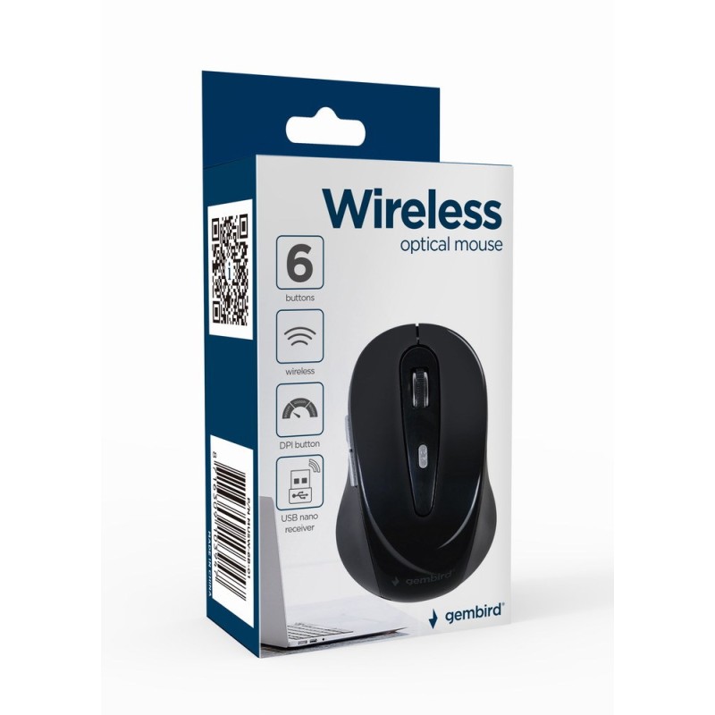 Gembird MUSW-6B-01 mouse Office Right-hand RF Wireless Optical 1600 DPI Gembird MUSW-6B-01 mouse Office Right-hand RF Wireless Optical 1600 DPI