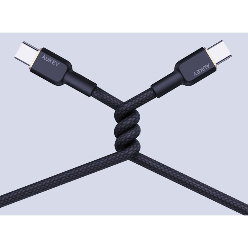 AUKEY CB-NCC2 USB-C Type-C Power Delivery PD 60W 3A 1.8m Nylon Black AUKEY CB-NCC2 USB-C Type-C Power Delivery PD 60W 3A 1.8m Nylon Black