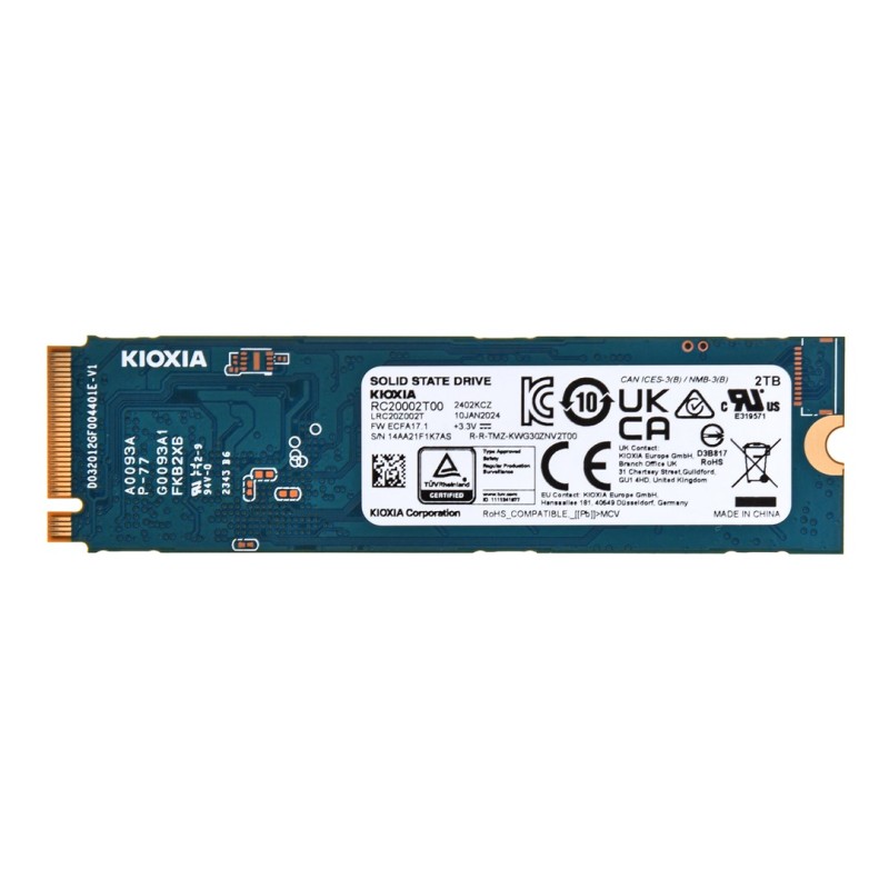 Kioxia EXCERIA G2 M.2 2 TB PCI Express 3.1a BiCS FLASH TLC NVMe Kioxia EXCERIA G2 M.2 2 TB PCI Express 3.1a BiCS FLASH TLC NVMe
