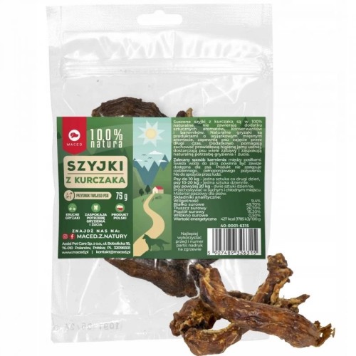 MACED Chicken Neck 100% Nature - Dog treat - 75 g MACED Chicken Neck 100% Nature - Dog treat - 75 g