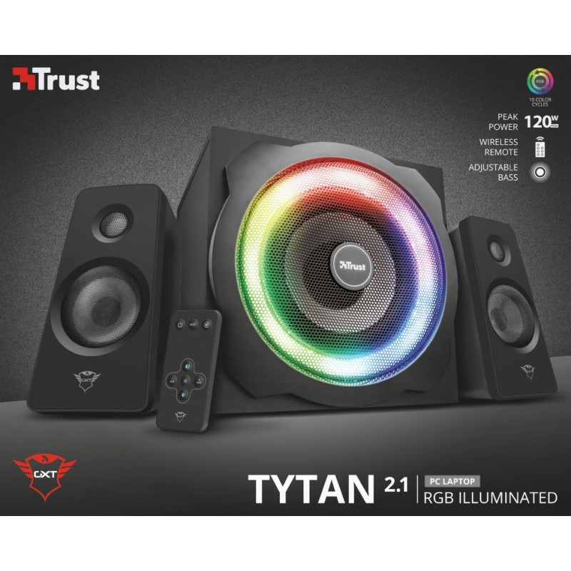 Trust GXT 629 Tytan speaker set 2.1 channels 60 W Black Trust GXT 629 Tytan speaker set 2.1 channels 60 W Black