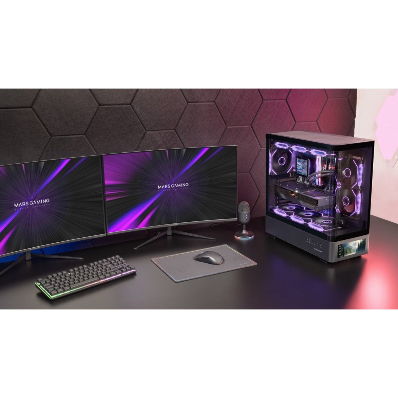 Mars Gaming MCLCDPRO computer case Midi Tower Black