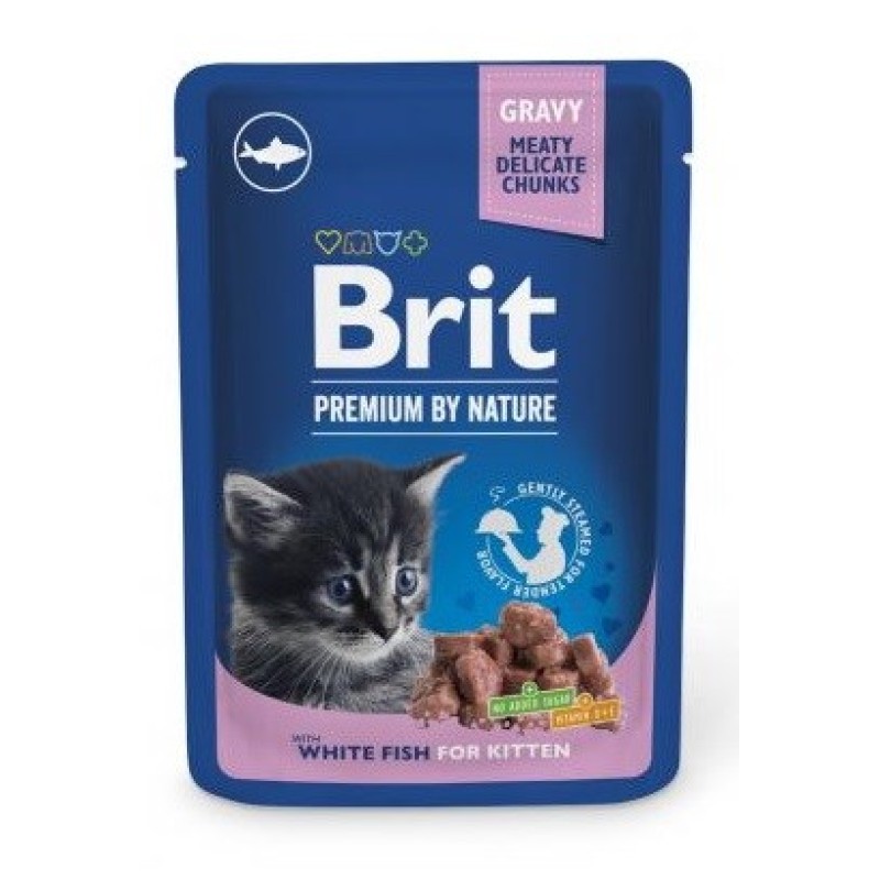 BRIT Premium by Nature Kitten White fish - wet cat food - 100 g