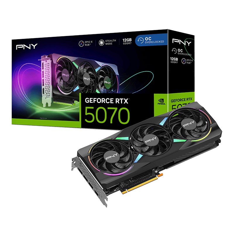 PNY GeForce RTX 5070 EPIC-X RGB OC NVIDIA 12 GB GDDR7 PNY GeForce RTX 5070 EPIC-X RGB OC NVIDIA 12 GB GDDR7