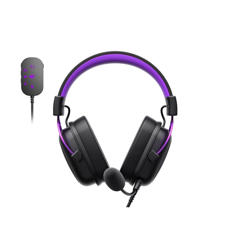 Havit H2002C+U - gaming headphones (black and purple) Havit H2002C+U - gaming headphones (black and purple)
