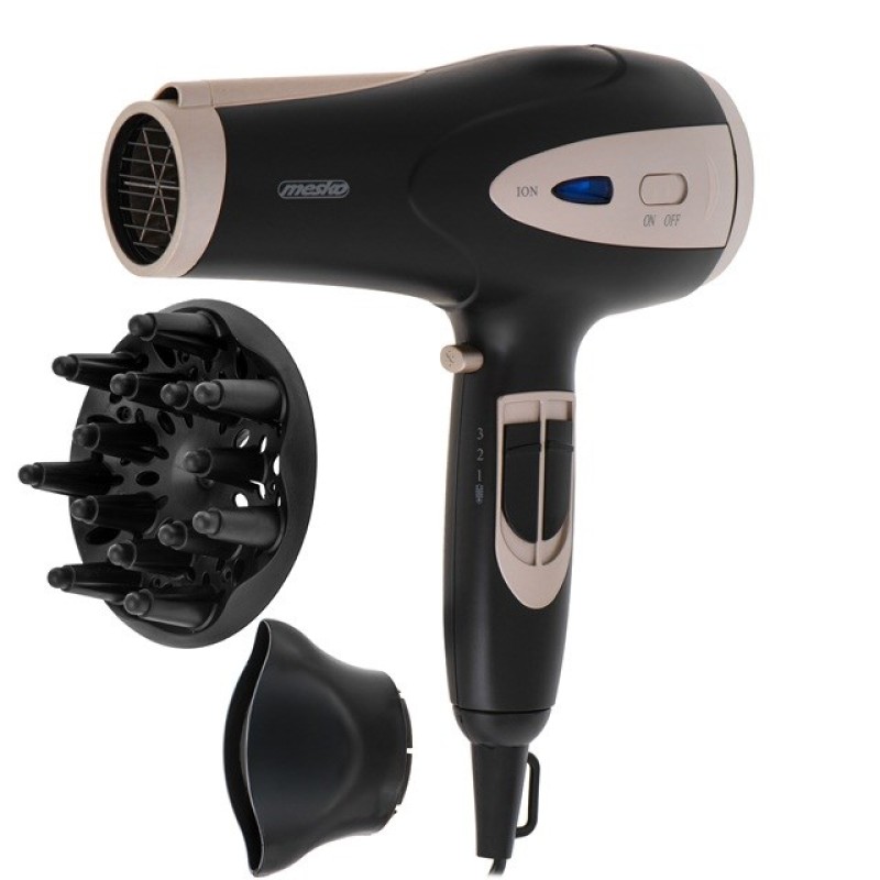 Adler Mesko MS 2287 hair dryer 2400 W Black, Champagne