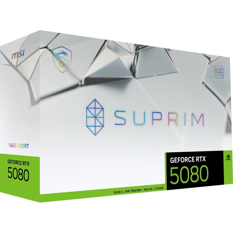MSI SUPRIM GeForce RTX5080 16G SOC NVIDIA GeForce RTX 5080 16 GB GDDR7 MSI SUPRIM GeForce RTX5080 16G SOC NVIDIA GeForce RTX 5080 16 GB GDDR7