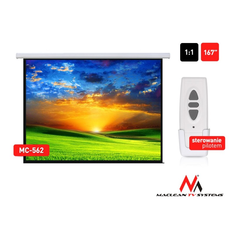 Electric motorized projector screen home cinema remote control Maclean MC-562