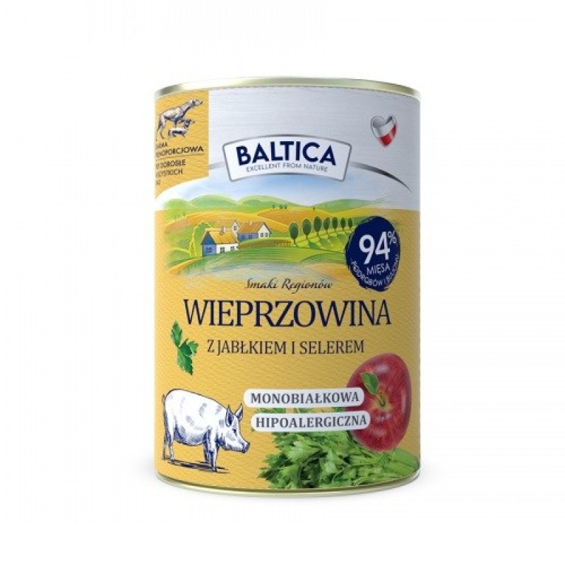 BALTICA Smaki regionów Pork with apple - wet dog food - 400g BALTICA Smaki regionów Pork with apple - wet dog food - 400g