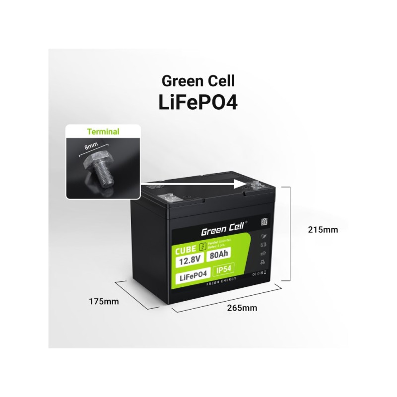 Green Cell LFPGC12V80AH UPS battery Lithium Iron Phosphate (LiFePO4) 12.8 V Green Cell LFPGC12V80AH UPS battery Lithium Iron Phosphate (LiFePO4) 12.8 V
