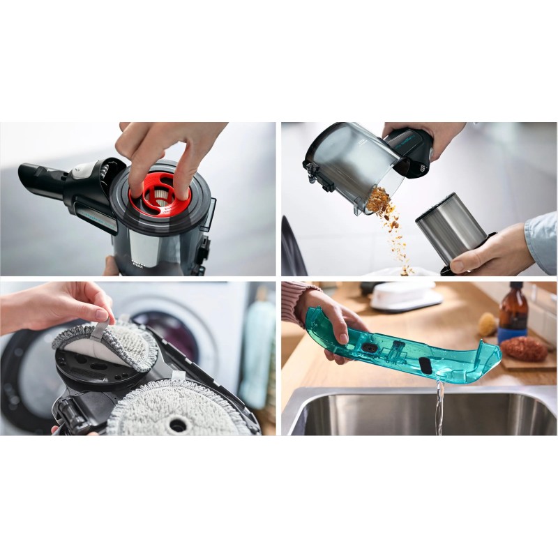 Bosch BCS71HYG4 Cordless 2-in-1 hoover, vacuuming and mopping Unlimited 7 ProHygienic Aqua White Bosch BCS71HYG4 Cordless 2-in-1 hoover, vacuuming and mopping Unlimited 7 ProHygienic Aqua White