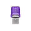 Kingston Technology DataTraveler microDuo 3C USB flash drive 64 GB USB Type-A / USB Type-C 3.2 Gen 1 (3.1 Gen 1) Purple, Stainless steel