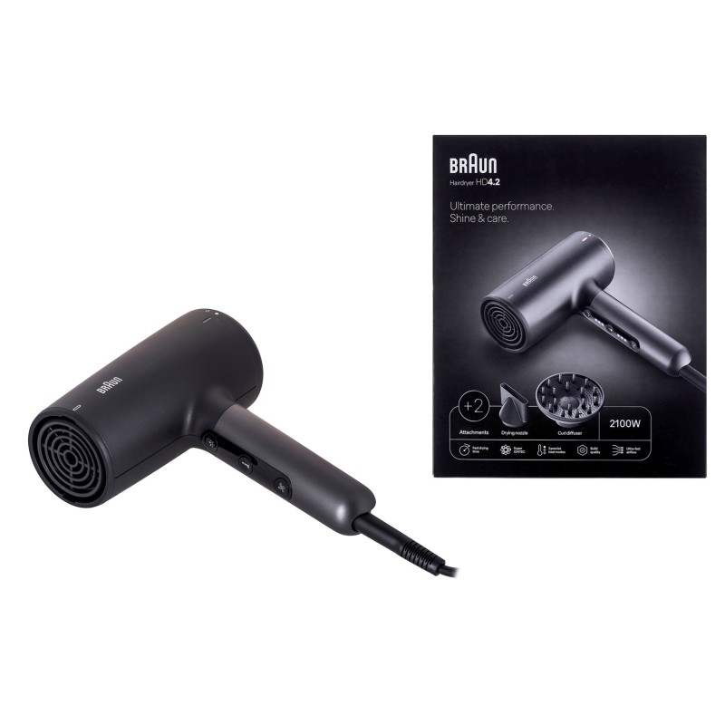 Braun HD 4.2 hair dryer 2100 W Black Braun HD 4.2 hair dryer 2100 W Black