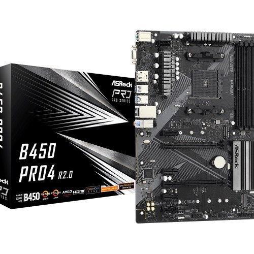 Asrock B450 Pro4 R2.0 Socket AM4 ATX AMD B450 Asrock B450 Pro4 R2.0 Socket AM4 ATX AMD B450