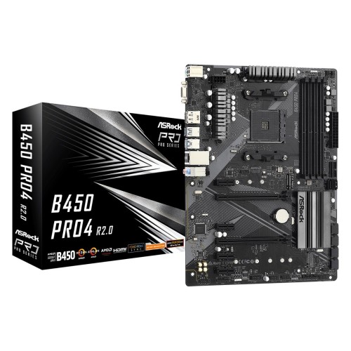 Asrock B450 Pro4 R2.0 Socket AM4 ATX AMD B450 Asrock B450 Pro4 R2.0 Socket AM4 ATX AMD B450