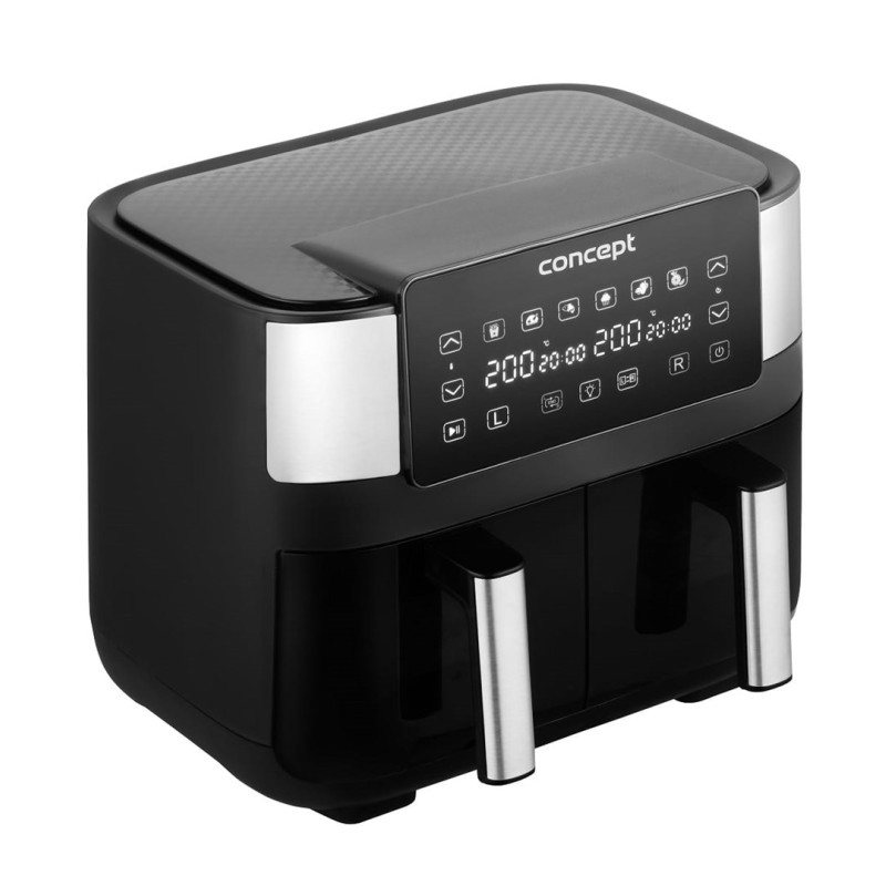 Air Fryer greaseless double fryer 8L FR8000 Black, Silver Air Fryer greaseless double fryer 8L FR8000 Black, Silver