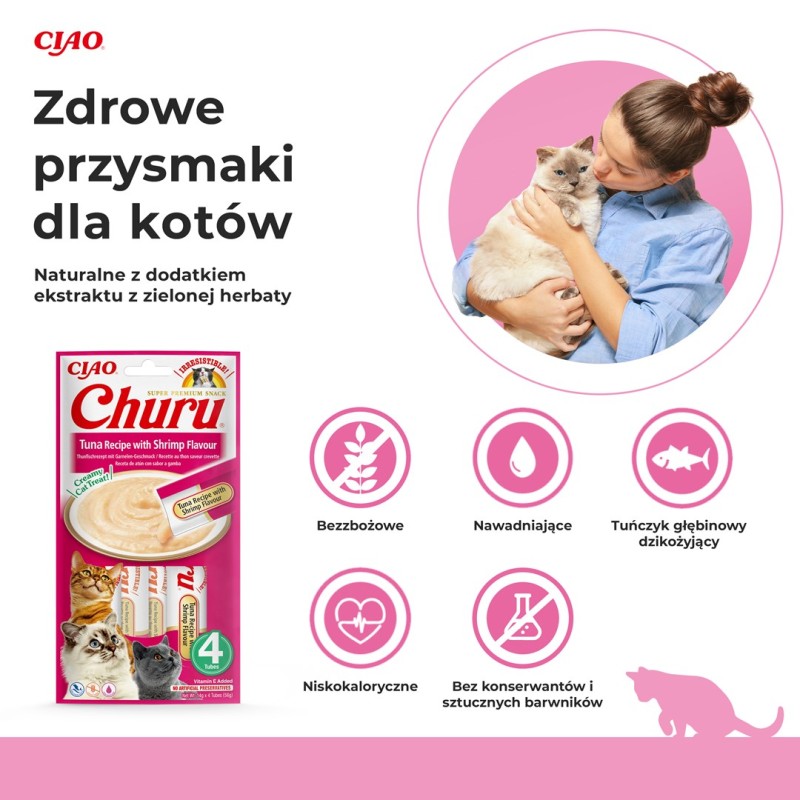 INABA Churu Tuna with shrimp flavour - cat treats - 4x14 g INABA Churu Tuna with shrimp flavour - cat treats - 4x14 g