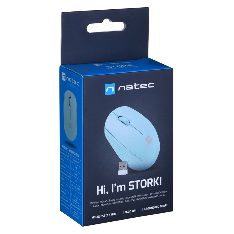 NATEC STORK mouse Home Ambidextrous Bluetooth + USB Type-A Optical 1600 DPI NATEC STORK mouse Home Ambidextrous Bluetooth + USB Type-A Optical 1600 DPI