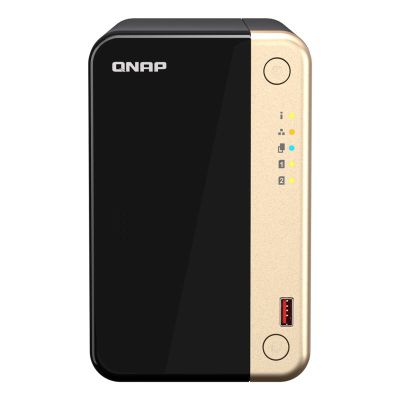 QNAP TS-264 NAS Tower Intel® Celeron® N5095 8 GB QNAP QTS Black, Gold