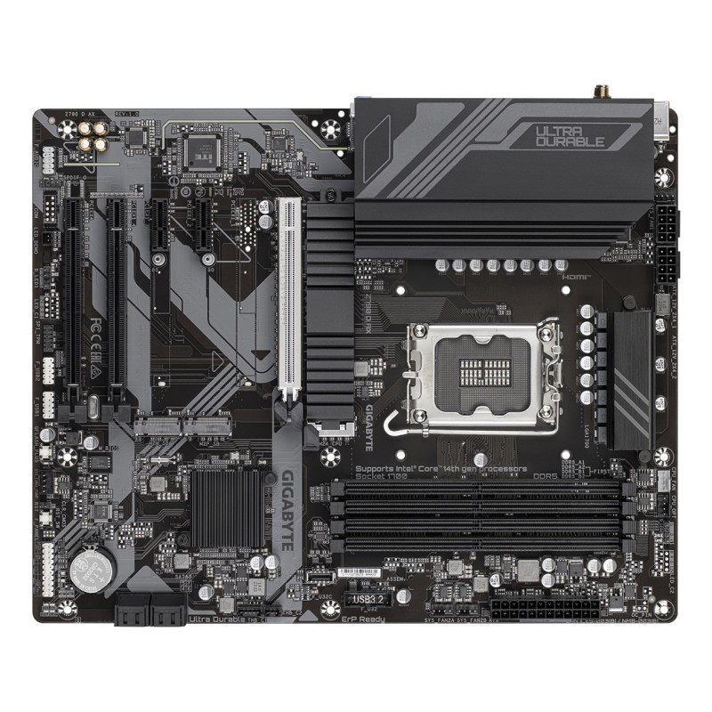 GIGABYTE Z790 D AX Motherboard - Supports Intel Core 14th Gen CPUs, 12+1+1 Phases Digital VRM, up to 7600MHz DDR5 (OC), 3xPCIe 4.0 M.2, Wi-Fi 6E, 2.5GbE LAN, USB 3.2 Gen 2 GIGABYTE Z790 D AX Motherboard - Supports Intel Core 14th Gen CPUs, 12+1+1 Phases Digital VRM, up to 7600MHz DDR5 (OC), 3xPCIe 4.0 M.2, Wi-Fi 6E, 2.5GbE LAN, USB 3.2 Gen 2