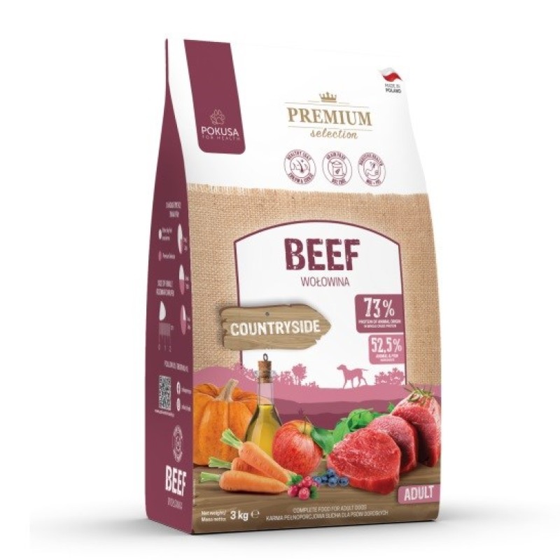 POKUSA Premium Selection Beef Adult - dry dog food - 3kg