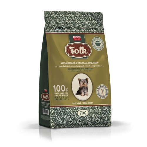FOLK Small breeds Traditional Greater Poland duck with rabbit, apples and marjoram - dry dog food - 7kg FOLK Small breeds Traditional Greater Poland duck with rabbit, apples and marjoram - dry dog food - 7kg