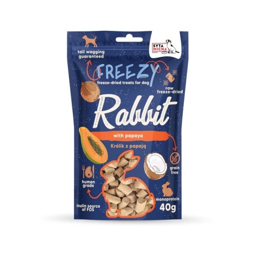 SYTA MICHA Freezy Rabbit with papaya - dog treat - 40g SYTA MICHA Freezy Rabbit with papaya - dog treat - 40g