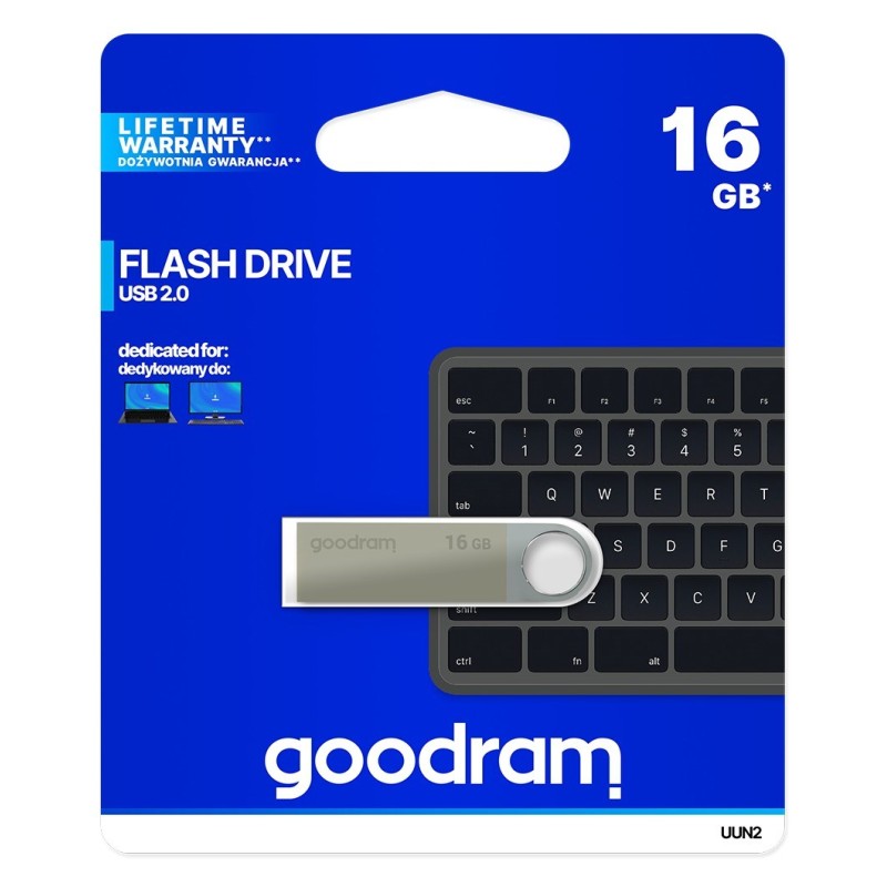 Goodram UUN2 USB flash drive 16 GB USB Type-A 2.0 Silver Goodram UUN2 USB flash drive 16 GB USB Type-A 2.0 Silver