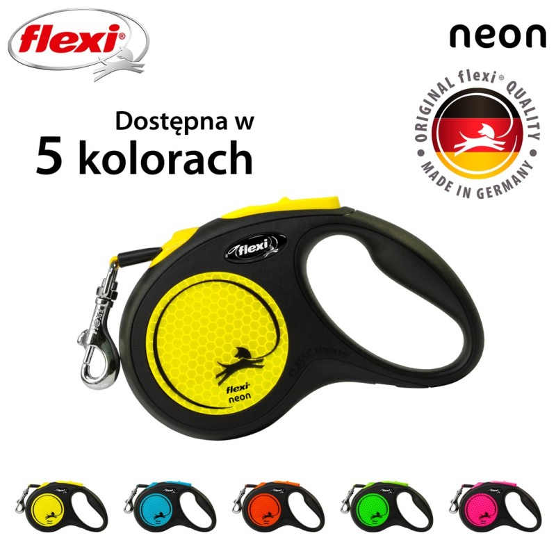 Flexi New NEON 5 m Black, Yellow Dog Retractable lead Flexi New NEON 5 m Black, Yellow Dog Retractable lead