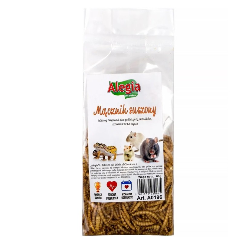 ALEGIA Dried mealworm - treat for rodents - 60g