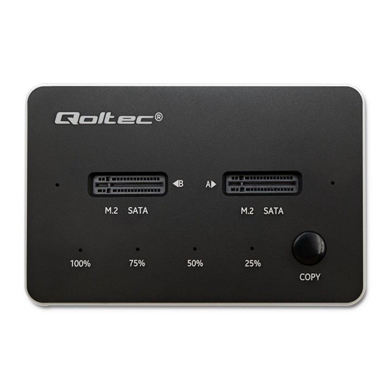 Qoltec 50310 Drive docking station 2x SSD M.2 SATA | NGFF | USB Type C Qoltec 50310 Drive docking station 2x SSD M.2 SATA | NGFF | USB Type C
