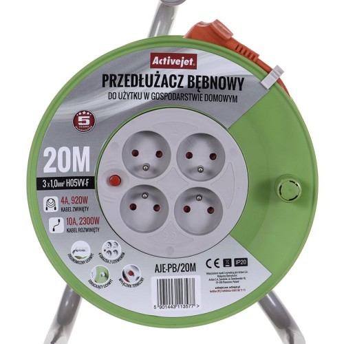 Activejet AJE-PB/20M reel extension cord 20m