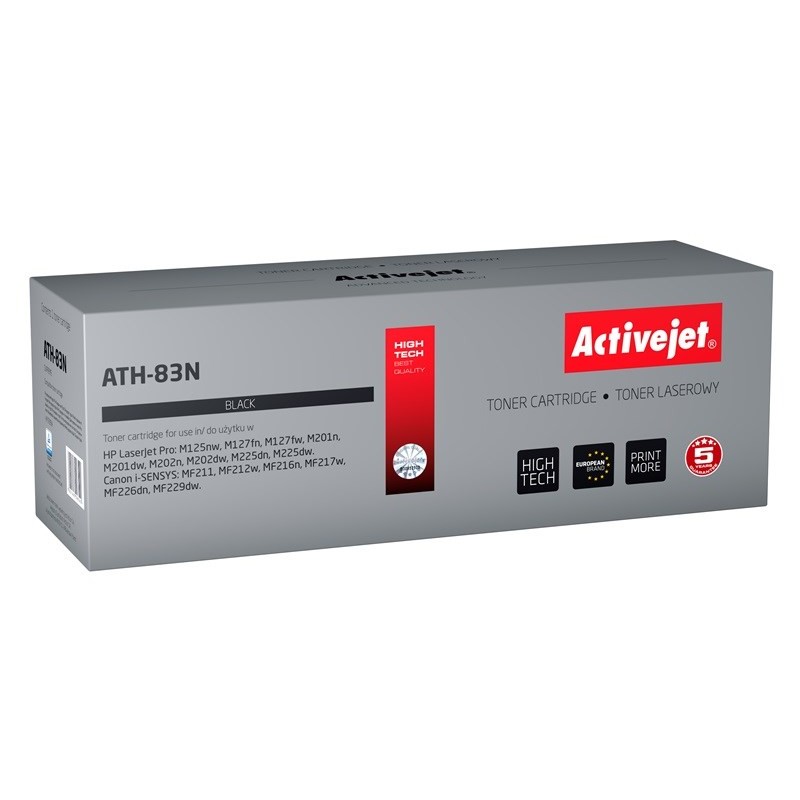 Activejet ATH-83N Toner Cartridge (replacement for HP 83A CF283A, Canon CRG-737; Supreme; 1500 pages; black)