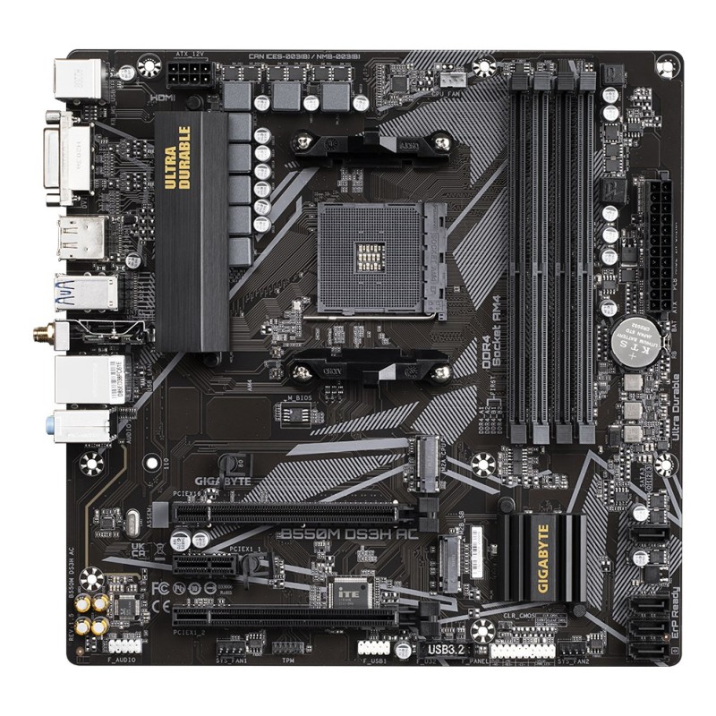 Gigabyte B550M DS3H Socket AM4 micro ATX AMD B550 Gigabyte B550M DS3H Socket AM4 micro ATX AMD B550