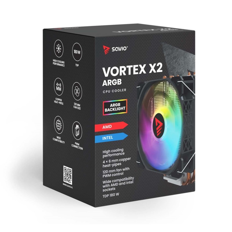 SAVIO VORTEX X2 ARGB CPU COOLING SAVIO VORTEX X2 ARGB CPU COOLING