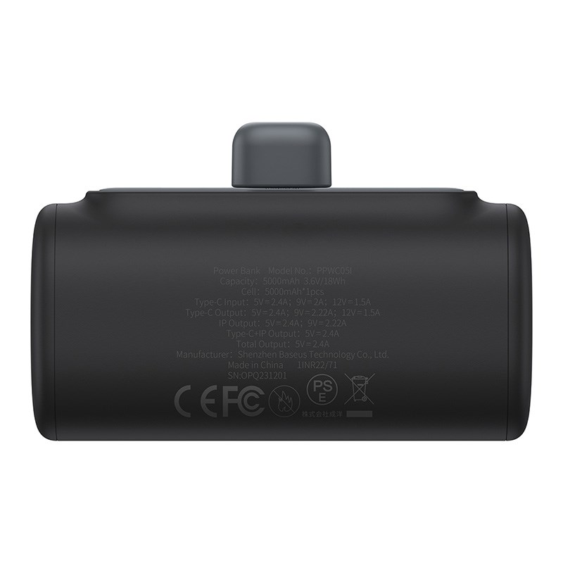 Baseus P10068307113-00 Lithium-ion power bank 5000 mAh Black Baseus P10068307113-00 Lithium-ion power bank 5000 mAh Black