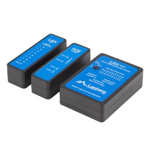 Lanberg NT-0404 network cable tester PoE tester Black, Blue
