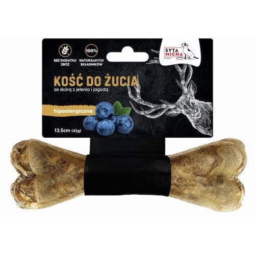 SYTA MICHA Deer skin and berry bone - dog treat - 13.5 cm SYTA MICHA Deer skin and berry bone - dog treat - 13.5 cm