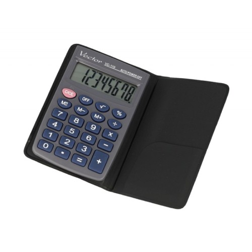 Vector KAV VC-110III pocket calculator, 8 digits, 58 x 88 mm, grey