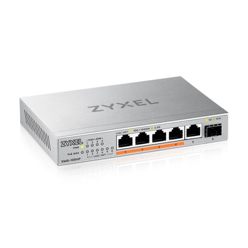 Zyxel XMG-105HP Unmanaged 2.5G Ethernet (100/1000/2500) Power over Ethernet (PoE) Silver Zyxel XMG-105HP Unmanaged 2.5G Ethernet (100/1000/2500) Power over Ethernet (PoE) Silver