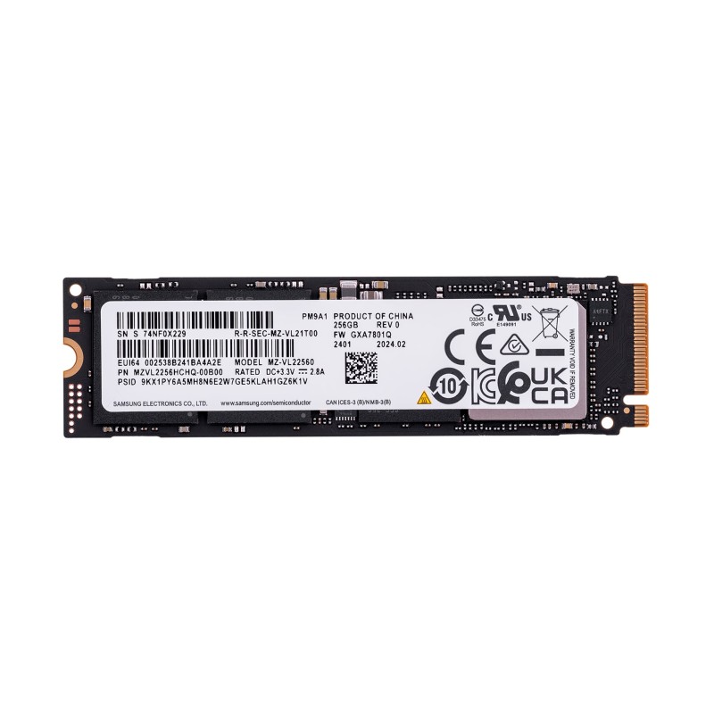 SSD Samsung PM9A1 256GB Nvme PCIe 4.0 M.2 (22x80) MZVL2256HCHQ-00B00 SSD Samsung PM9A1 256GB Nvme PCIe 4.0 M.2 (22x80) MZVL2256HCHQ-00B00