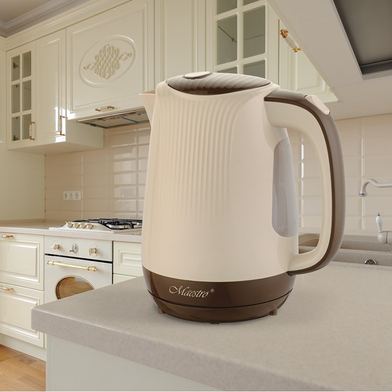 Feel-Maestro MR042 beige electric kettle 1.7 L Beige, Brown 2200 W Feel-Maestro MR042 beige electric kettle 1.7 L Beige, Brown 2200 W
