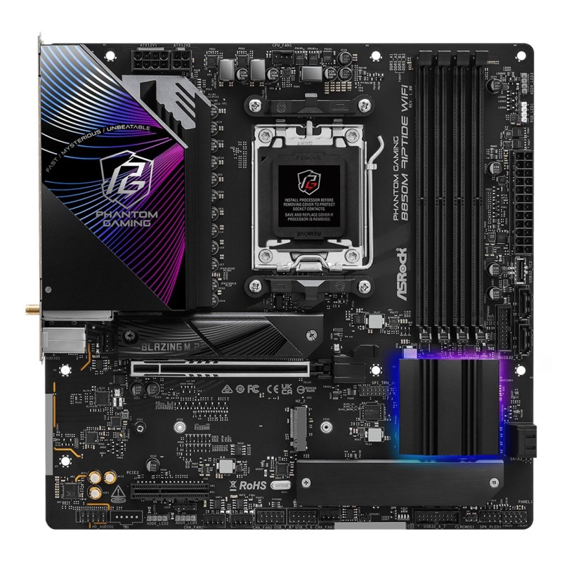 Asrock Phantom Gaming B850M Riptide WiFi AMD B850 Socket AM5 micro ATX Asrock Phantom Gaming B850M Riptide WiFi AMD B850 Socket AM5 micro ATX
