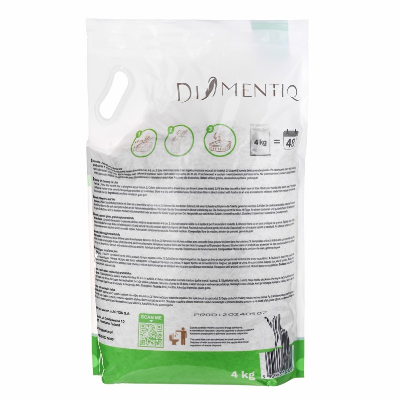DIAMENTIQ Tofu Neutral Ultra clumping - plant-based litter - 4kg DIAMENTIQ Tofu Neutral Ultra clumping - plant-based litter - 4kg