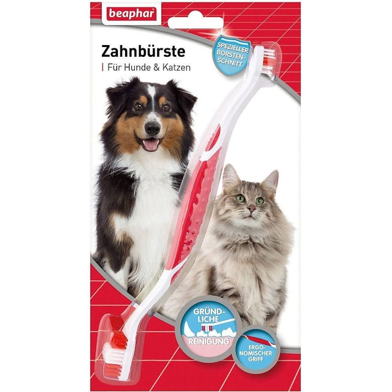 Beaphar double-headed toothbrush for dogs and cats