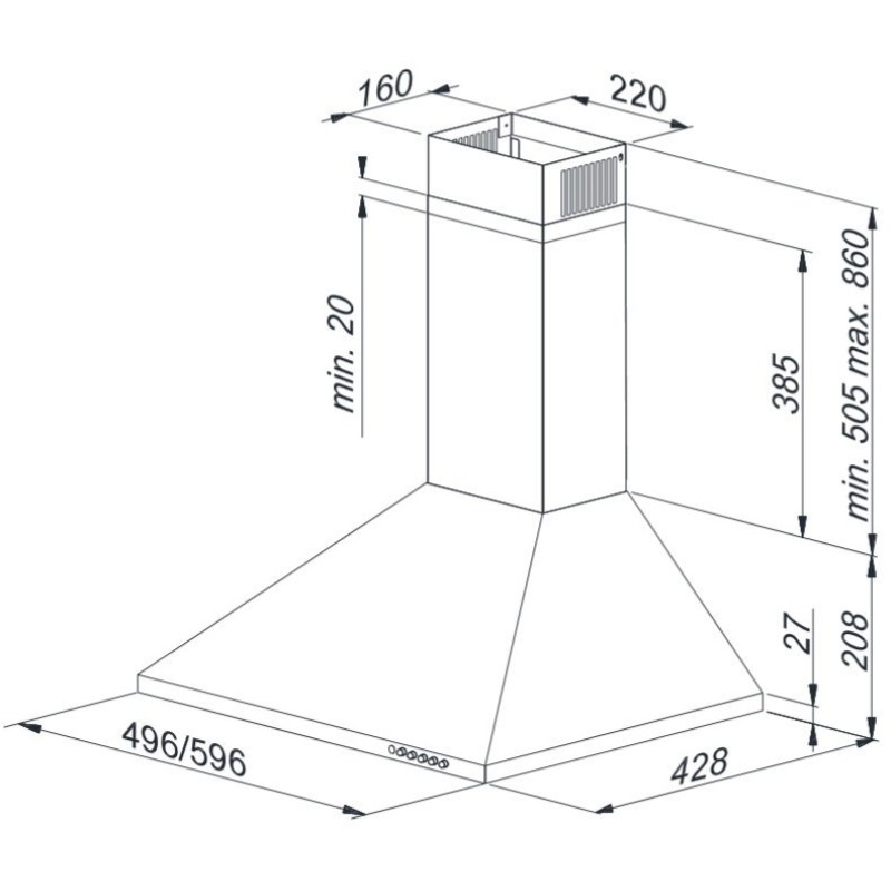 Okap MAAN Elba Mini WPB 431 złoty piaskowy